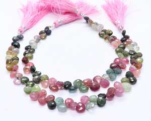 ลูกปัดทัวร์มาลีนธรรมชาติทรงหยดน้ำเจียระไน ขนาด 5.5-6 มม. ทัวร์มาลีนสีแตงโม ร้อยเป็นเส้นยาว 8 นิ้ว ราคาขายส่ง - Product Image 4