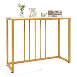 39\" <b>Console</b> <b>Table</b> with Integrated Charging Station Entryway <b>Narrow</b> <b>Table</b> with USB and Type C Ports - Product Image 1
