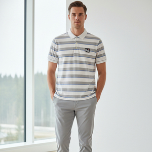 Polo pour homme en coton piqué respirant, anti-boulochage, à manches courtes, personnalisable avec étiquette, vente en gros pour cadeau promotionnel - Product Image 6