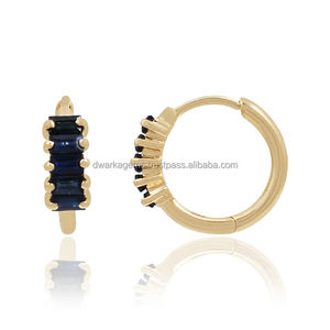 Venta al por mayor de joyería de fabricación en línea 925 perla de plata esterlina CZ multi pendiente de aro de piedras preciosas para las mujeres - Product Image 5