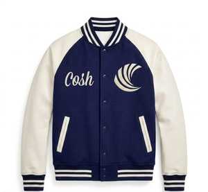 Bulk Custom Varsity Jacket <b>Wool</b> Body Leather Sleeves Wholesale Varsity Jacket Letterman Style Embroidered COSH INTERNATIONAL - Product Image 1