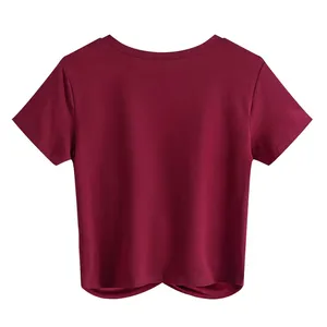 T-shirt court décontracté ample pour femme, personnalisable avec logo, écologique, respirant, meilleure mode, vente en gros OEM, prix abordable, été - Product Image 6