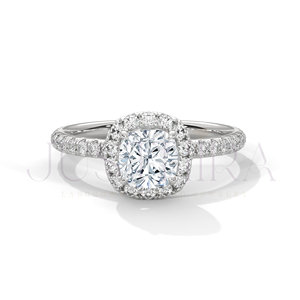 Elegant Design 14k Rose Gold Engagement <b>Ring</b> Classic <b>Proposal</b> <b>Ring</b> With Cushion Cut Moissanite Diamond Wedding Jewelry For Women - Product Image 3