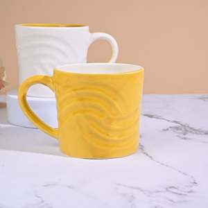 Sunstone Yellow Coastal Wave <b>Ceramic</b> <b>Cup</b> Set of 2 - Product Image 6