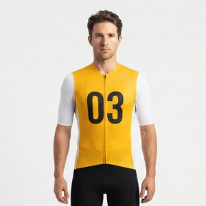 Maillot de cyclisme pour homme à fermeture éclair intégrale, maillot de cyclisme pour homme à séchage rapide, manches courtes, 100% polyester, maillots de cyclisme pour homme - Product Image 1