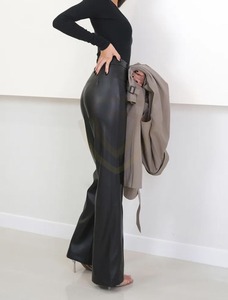 Pantalones de Cuero Originales de Alta Calidad para Mujer, Pantalones de Cuero Vacuno en la Parte Delantera, Pantalones de Cuero Negros Sexys - Product Image 4