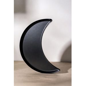 Bandeja de Servir Moderna de Metal Negro con Forma de Luna Creciente y Asas, Acabado Mate, Plato Decorativo para Aperitivos, para Decoración del Hogar y Venta al por Mayor - Product Image 3