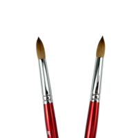Pinceau à ongles en acrylique avec logo personnalisé, poils de Kolinsky, manche en bois rouge, outils de salon pour techniciens en ongles, création d'art des ongles