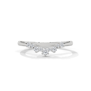 Bague élégante en argent avec diamants de laboratoire, bijoux fins, style demi-bague pour femme, pour mariage, anniversaire et occasions spéciales - Product Image 1