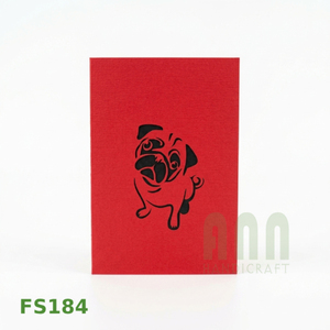 ANN HANDICRAFT Custom 3D Pop Greeting Cards Pug Dog Friendship Thank You Gift 4 Color Printed Vietnam Made <b>Paper</b> Die Cutting - Product Image 6