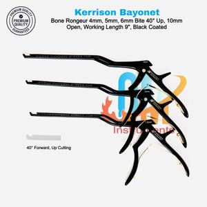 Juego de Instrumentos Ortopédicos para Columna Vertebral de Acero Alemán de Alta Calidad con Logotipo Personalizado, 3 Piezas, Pinzas Kerrison Bayonet, 23 cm, CE - Product Image 1