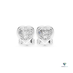 Ensemble de bijoux en or blanc 2,50 carats avec diamants de laboratoire en forme de cœur, serti clos en or 18 carats, comprenant un pendentif cœur et des boucles d'oreilles clous, bijoux fins - Product Image 1