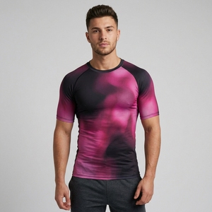 Custom Compression Fitness Shirt Men Half Sleeve Gym Training Running Athletic Performance Sportswear - Product Image 1