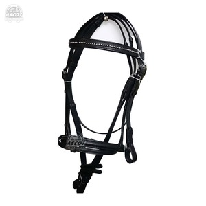 Vente en gros, cuir véritable, bride de course de cheval, Dressage, escargot, équipement équestre, accessoires, léger, noir, marron, bas quantité minimale de commande - Product Image 1