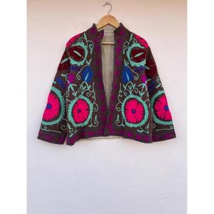 Cotton Knitted Embroidered Varsity <b>Jacket</b> Streetwear Eco-Friendly Reversible Free Size Winter <b>Women's</b> Festival Coat - Product Image 1