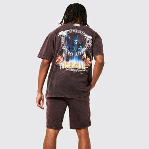 Conjunto de Moda Invernal de 2 Piezas para Hombre de Alta Calidad, Camisetas con Capucha de Manga Corta de Tela Personalizada, Secado Rápido, Diseño a Cuadros, Color Sólido Informal - Product Image 3