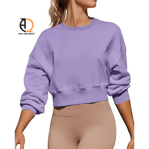 Sudadera corta de lana para mujer, sudadera con capucha, top cálido - Product Image 1