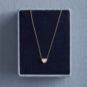 Heart Diamond Pendant Bezel <b>Necklace</b> in Yellow Gold - Product Image 2