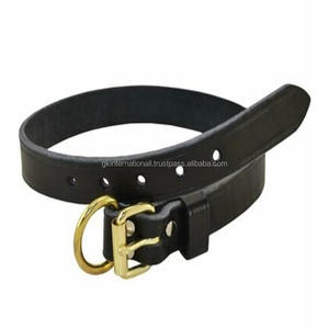 Collar de perro de cuero genuino duradero y resistente en tres colores vibrantes y tamaños personalizados con accesorios de latón ajustables - Product Image 4