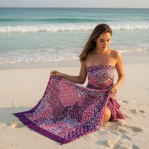 Premium Indonesian Batik Beach <b>Sarong</b> Lightweight Summer Wrap Skirt Soft Cotton Pareo Women Fashion Swim Cover Up Traditional - Product Image 4