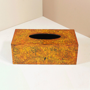 Porte-boîte à mouchoirs laqué or, indispensable pour salle de bain et cuisine, boîtes à papier facial de qualité supérieure. - Product Image 1