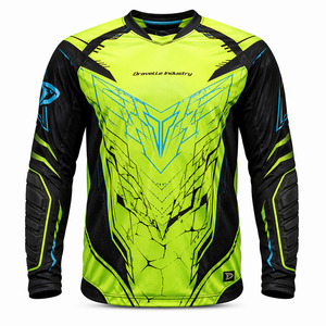 Maillot de paintball en gros, vert néon et noir, personnalisé pour tournoi de speedball, tenue d'équipe, vêtements de sport athlétiques - Product Image 2