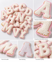 Offre Spéciale – Patchs en Chenille DIY pour Artisanat, Petites Lettres Alphabet Brodé à Repasser, Paillettes Colorées Auto-Adhésives pour Chapeaux en Sergé et Cœurs