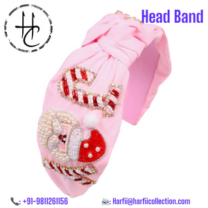 Handmade Elegant Christmas Women's Hairband Stylish European American <b>Headband</b> with Luxury <b>Beads</b> Pearl Look Hair Accessories - Product Image 5