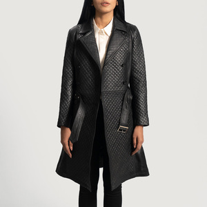 2026 Women's <b>Long</b>-Length Sheepskin Coat <b>Leather</b> <b>Jacket</b> Double Breasted Midi Length Full Sleeve Notched Collar Windproof - Product Image 4
