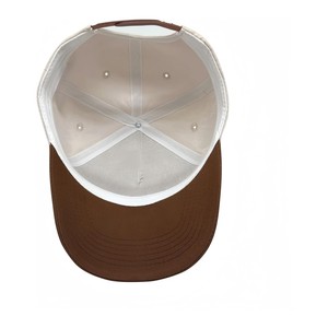 Gorra de Béisbol Ajustada de 6 Paneles en Beige y Marrón, Unisex, Casual, de Color Sólido, de Sarga de Algodón - Product Image 3