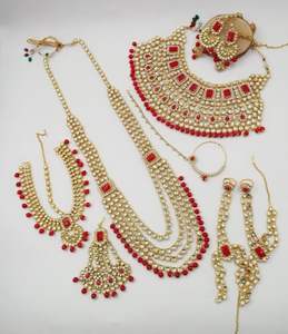 Exquisita gargantilla Kundan hecha a mano con cuentas colgantes, nueva colección de joyería Patwa, accesorios nupciales de estilo étnico Bollywood para mujer - Product Image 2