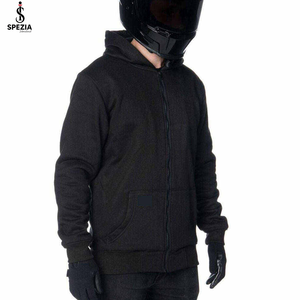 เสื้อฮู้ดซิปผู้ชายสีดำทรงสลิมฟิต แบรนด์ Spezia สีพื้น สไตล์สตรีทแวร์ - Product Image 2