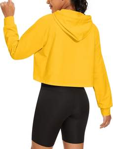 Sudadera corta con capucha para mujer, estilo moderno, con logo personalizado, lisa, fácil de usar, popular. - Product Image 6