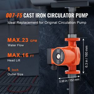 Pompa di Ricircolo Acqua Calda Domestica 007 F5 7IFC 110V 70W 23 GPM per Sistema HVAC con Flangia NPT da 1 pollice a 3 Velocità, Pompa Circolatrice a 3 Velocità Q - Product Image 2