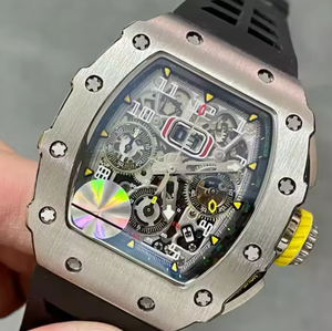 KV AMG Rm Factory Rubber <b>Striped</b> Band <b>Cushion</b>-shaped Square Mechanical Watch skeleton Dial Diamond 40mm Men Sport Watch - Product Image 2