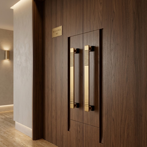 Manija de Entrada Principal Moderna de Latón de Lujo con Construcción de Latón Duradero y Decorativa |   Acabado en Oro PVD, Oro Rosa PVD y Negro - Product Image 4