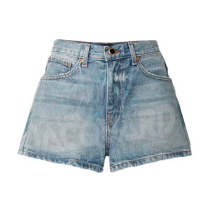Shorts de Mezclilla Lavada Transpirables de Pierna Recta Alta, Estilo Casual Vintage de Verano para Mujer, Hechos en Fábrica, Alta Calidad, Venta al Por Mayor - Product Image 1