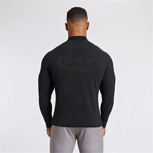 เสื้อยืดแขนยาวผู้ชาย สีดำขาวล้วน คอกลม ทรงปกติ สวมใส่สบาย เหมาะสำหรับออกกำลังกาย ฟิตเนส ผ้าฝ้าย ระบายอากาศ แห้งเร็ว - Product Image 3