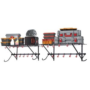 Portabici per bici da parete con 2 ripiani porta bici da Garage per 4 biciclette prodotto di stoccaggio a parete - Product Image 1