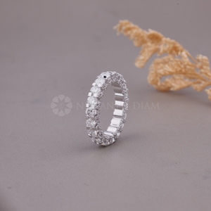 Nouvelle bague en diamant rond cultivé en laboratoire, design moderne, en or blanc, bague éternité, bijoux fins en diamant pour femmes - Product Image 2