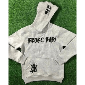 Sudadera con Capucha Estampada y Bordada de 350g, Diseño Holgado con Bolsillo, Unisex, para Invierno - Product Image 1