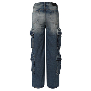 AMAZING INDUSTRIES Jean en denim 100 % coton respirant pour homme – Séchage rapide, écologique, taille mi-haute, coupe droite, délavage clair - Product Image 3