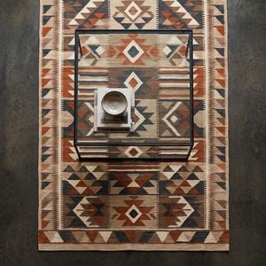 Tapis tissé à la main en laine, style sud-ouest, motif géométrique, kilim, pour salon et décoration intérieure - Product Image 2