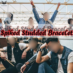 Wholesale Multi-Style Black Stainless Steel Unisex <b>Bracelet</b> Pack New Trendy Customized Studded Wristband <b>Set</b> Adjustable Snap - Product Image 5