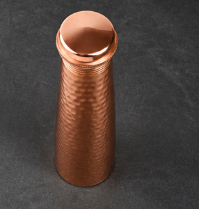 <b>Copper</b> Water Bottle Hammered Finish <b>Screw</b>-On Lid Reusable Metal Travel Bottle Vintage Style for Adults Hiking Camping - Product Image 2