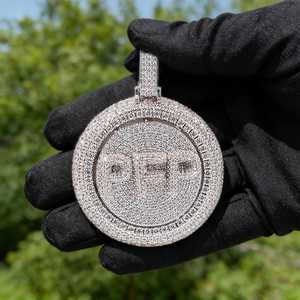 ซื้อจี้ชื่อแบบ Iced Out สั่งทำได้, จี้ตัวอักษรแบบหมุนได้, เครื่องประดับตัวอักษรฮิปฮอปแร็ปเปอร์, ป้ายชื่อแบบหมุนได้สั่งทำพิเศษ - Product Image 6