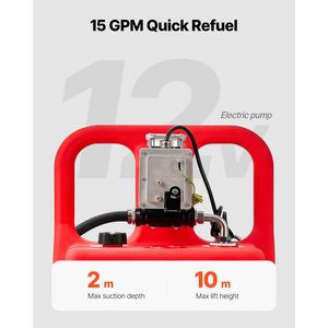 Portable 32 Gallon Fuel Caddy <b>12V</b> <b>DC</b> 15 GPM Electric Fuel Transfer Pump 13 ft Delivery Hose Aluminum Alluminum for Fuel Storage - Product Image 3