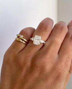 IGI/GIA Lab Grown Cut Diamond Vintage 14k jaune mariage/bague de fiançailles unisexe or blanc fin pour anniversaire fête-digne - Product Image 2