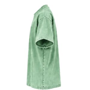 Vintage Washed Mint <b>Green</b> Oversized Cotton <b>T</b> <b>Shirt</b> with Embroidered Chest Logo Unisex Streetwear Tee - Product Image 3