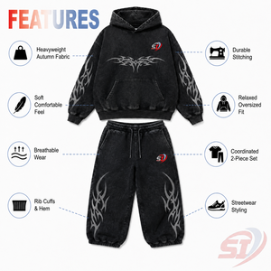 Men Hoodies and Sweatshirt <b>Sets</b> Custom Streetwear Tracksuit Oversized Graphic <b>Sweat</b> <b>Set</b> Wholesale - Product Image 3